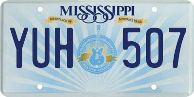 MS license plate YUH507