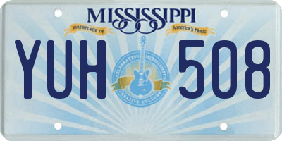 MS license plate YUH508