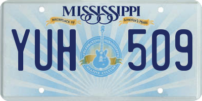 MS license plate YUH509