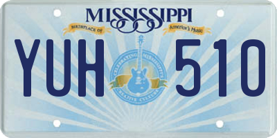 MS license plate YUH510