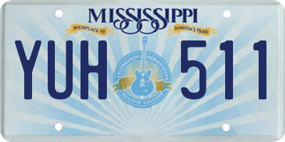 MS license plate YUH511