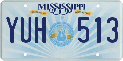 MS license plate YUH513