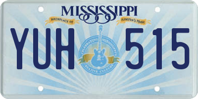 MS license plate YUH515
