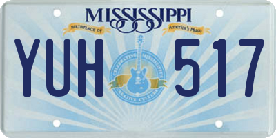 MS license plate YUH517