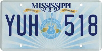 MS license plate YUH518