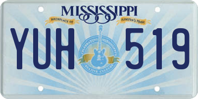MS license plate YUH519