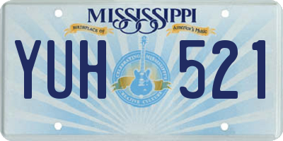 MS license plate YUH521