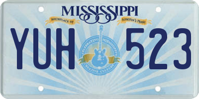 MS license plate YUH523