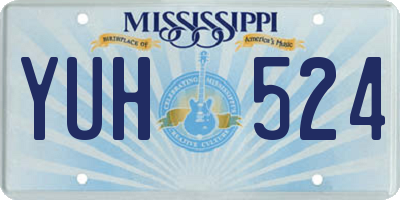 MS license plate YUH524