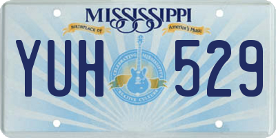 MS license plate YUH529