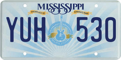 MS license plate YUH530