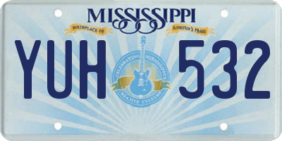 MS license plate YUH532