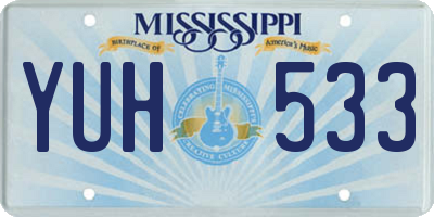 MS license plate YUH533