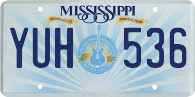 MS license plate YUH536