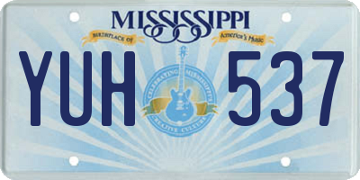 MS license plate YUH537