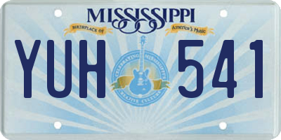 MS license plate YUH541