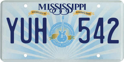 MS license plate YUH542