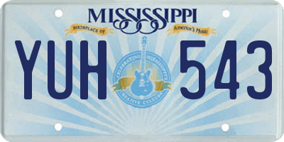MS license plate YUH543