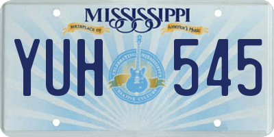 MS license plate YUH545