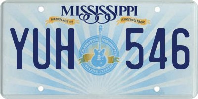 MS license plate YUH546