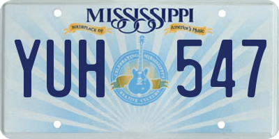 MS license plate YUH547