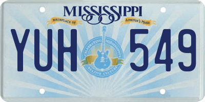 MS license plate YUH549
