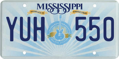 MS license plate YUH550