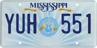 MS license plate YUH551