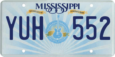 MS license plate YUH552