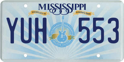 MS license plate YUH553