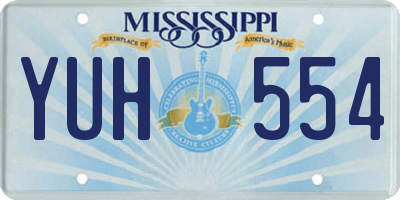 MS license plate YUH554