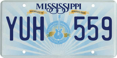 MS license plate YUH559