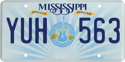 MS license plate YUH563