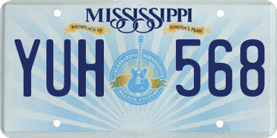 MS license plate YUH568
