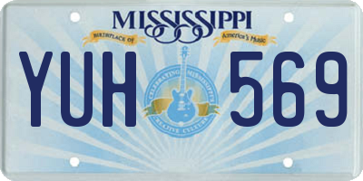 MS license plate YUH569