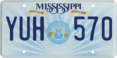 MS license plate YUH570