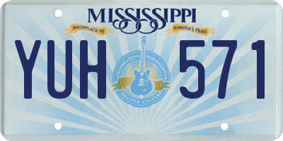 MS license plate YUH571