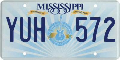 MS license plate YUH572