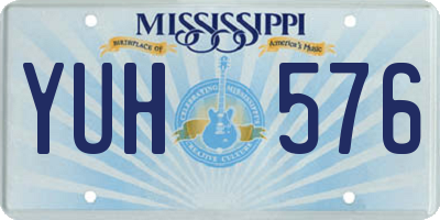 MS license plate YUH576