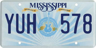 MS license plate YUH578