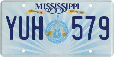MS license plate YUH579