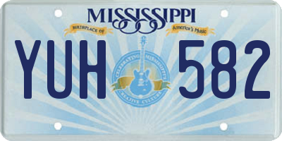 MS license plate YUH582