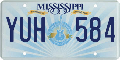 MS license plate YUH584
