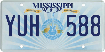 MS license plate YUH588