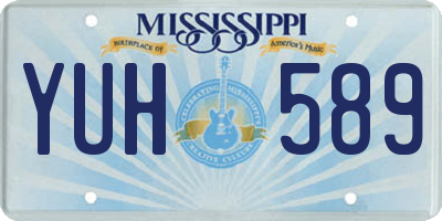 MS license plate YUH589