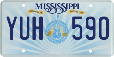 MS license plate YUH590