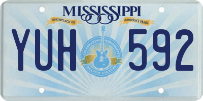MS license plate YUH592