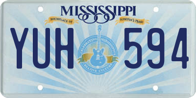 MS license plate YUH594
