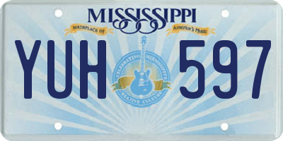 MS license plate YUH597