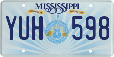 MS license plate YUH598